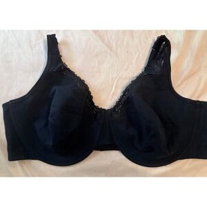 Serenada Black Full Figure Unlined Full Coverage Underwire‎ Bra, 46DD